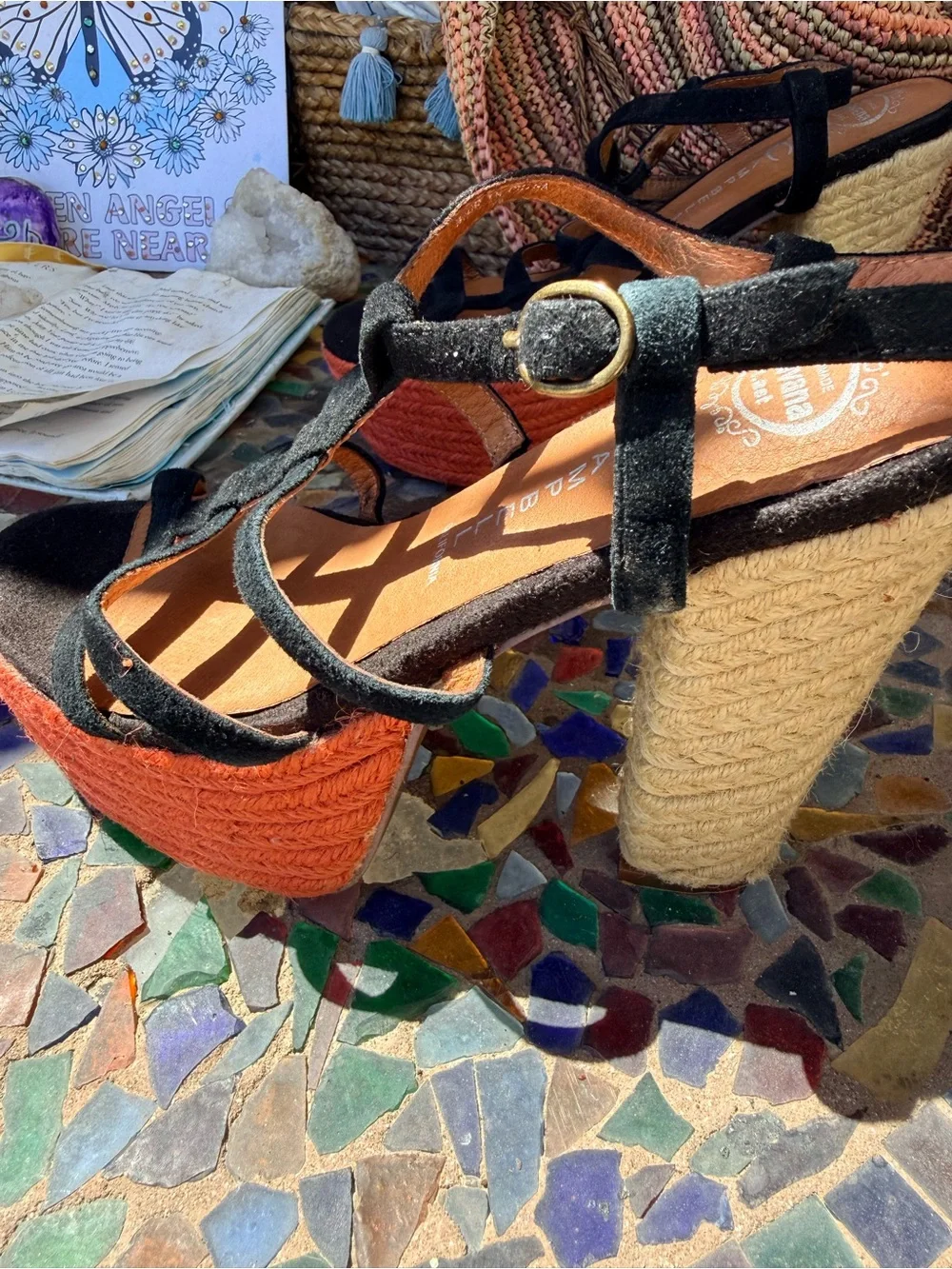 New JCambells collabs  Suede ropes SEXY Strappy Platforms  Espadrille 7